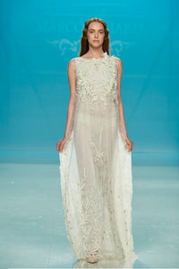 HerTrove-Cape style embrodiered gown