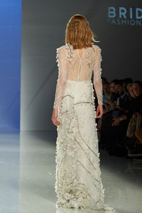 HerTrove-Long sleeves lace gown with floral details