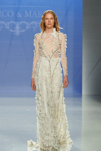 HerTrove-Long sleeves lace gown with floral details