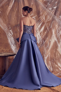 Heart shape embellished bodice bow detailed dress - HerTrove