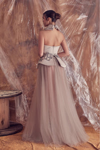 Bow detailed jacket with tulle skirt - HerTrove