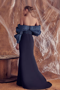 Off shoulder ruched bodice featuring overlay skirt - HerTrove