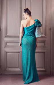 One shoulder side slit dress - HerTrove