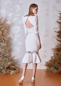 Asymmetric crop top with midi skirt - HerTrove