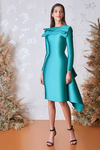Long sleeves knee length dress - HerTrove