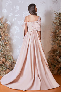Beaded bow bodice sweep train dress - HerTrove