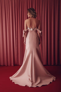 Fitted bodice off shoulder dress - HerTrove