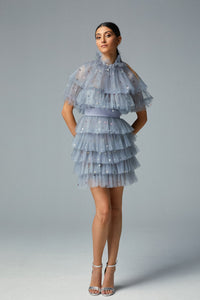 Fully pleated short dress - HerTrove