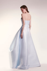 Heart Shape pleated bodice organza dress - HerTrove