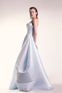 Heart Shape pleated bodice organza dress - HerTrove
