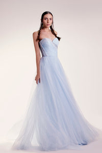 Sweetheart neckline flowy tulle dress - HerTrove
