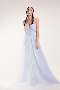 Sweetheart neckline flowy tulle dress - HerTrove