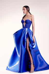 Cut out bodice sleeveless gown - HerTrove