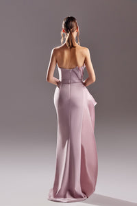 Ruffles detailed side slit dress - HerTrove