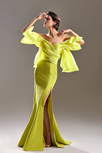 Crepe satin mix mermaid gown - HerTrove