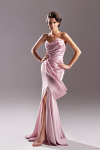 Draped and pleated bodice sleeveless dress - HerTrove