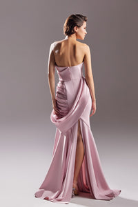 Draped and pleated bodice sleeveless dress - HerTrove