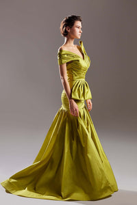 V neck fully pleated dress - HerTrove