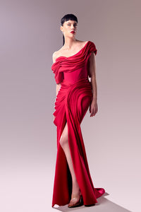 HerTrove-Corseted bodice off shoulder dress