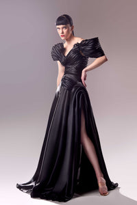 HerTrove-Pleats detailed organza dress