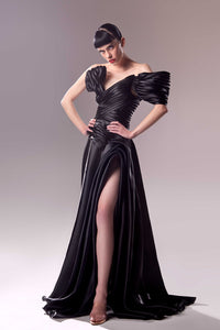 HerTrove-Pleats detailed organza dress