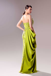 HerTrove-Strapless embroidered mikado gown