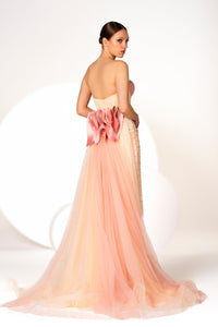 HerTrove-Sleeveless midi dress with back train