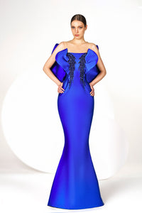 HerTrove-Mermaid cady dress with symmetrical ruffles