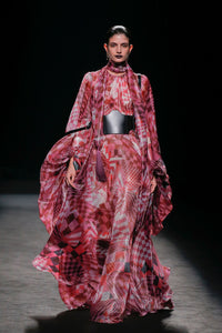 Geometrical motif organza oversized dress - HerTrove