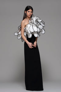 One shoulder ruffled bodice long dress - HerTrove