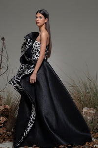Strapless ruffled ball gown - HerTrove