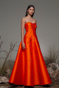 Sleeveless princess seamed A line gown - HerTrove