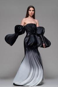 Off shoulder layered gown - HerTrove