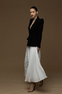 Jacket style top with pleated skirt - HerTrove