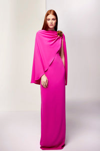 Sleeveless fitted waistline dress with scarf - HerTrove