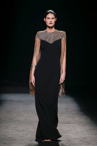 Chain motif bodice columns dress - HerTrove