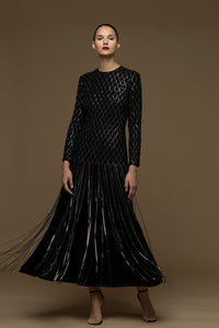 Fully chain motif midi dress - HerTrove