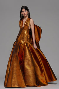 Dropped waist fit and flare gown - HerTrove