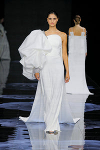 Her Trove - Oversized sleeve back train gown