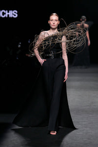 Her Trove - One shoulder accessorized top with pants