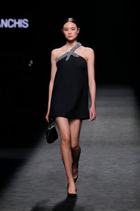 Her Trove - Embellished neckline mini dress