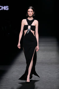 Her Trove - Exposed bodice side slits dress