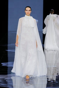 Her Trove - Pleated cape dress