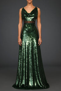 A-Line fully sequined dress - HerTrove