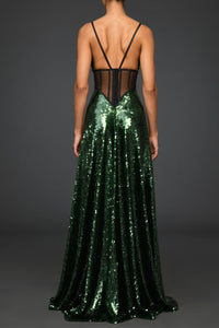 A-Line fully sequined dress - HerTrove