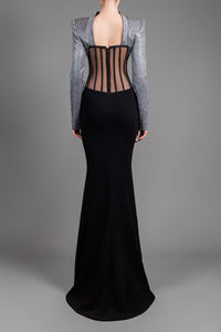 Her Trove-Crepe dress with visible corset