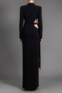 Her Trove-Crepe coat dress with side cut-outs