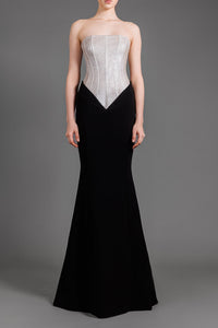 Her Trove-Lurex and crepe mermaid dress