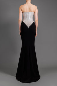Her Trove-Lurex and crepe mermaid dress