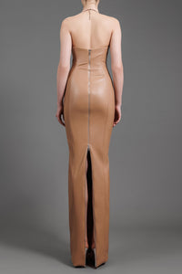 Her Trove-Metal detailed neckline leather dress